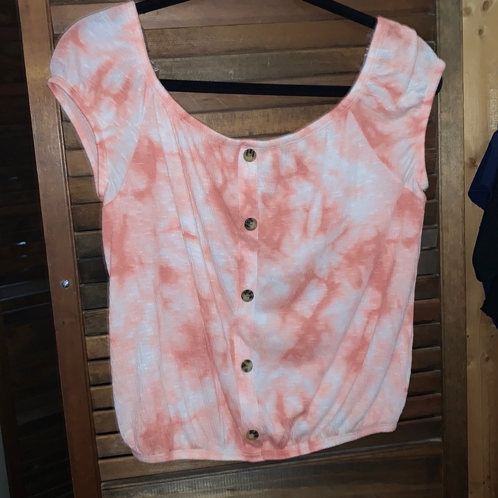 off the shoulder tie dye top